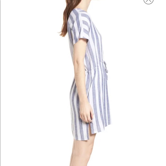 Rails Wren Pacifica Stripe Dress, Sz Large, Blue & White stripes, Rayon & Linen - Picture 4 of 14
